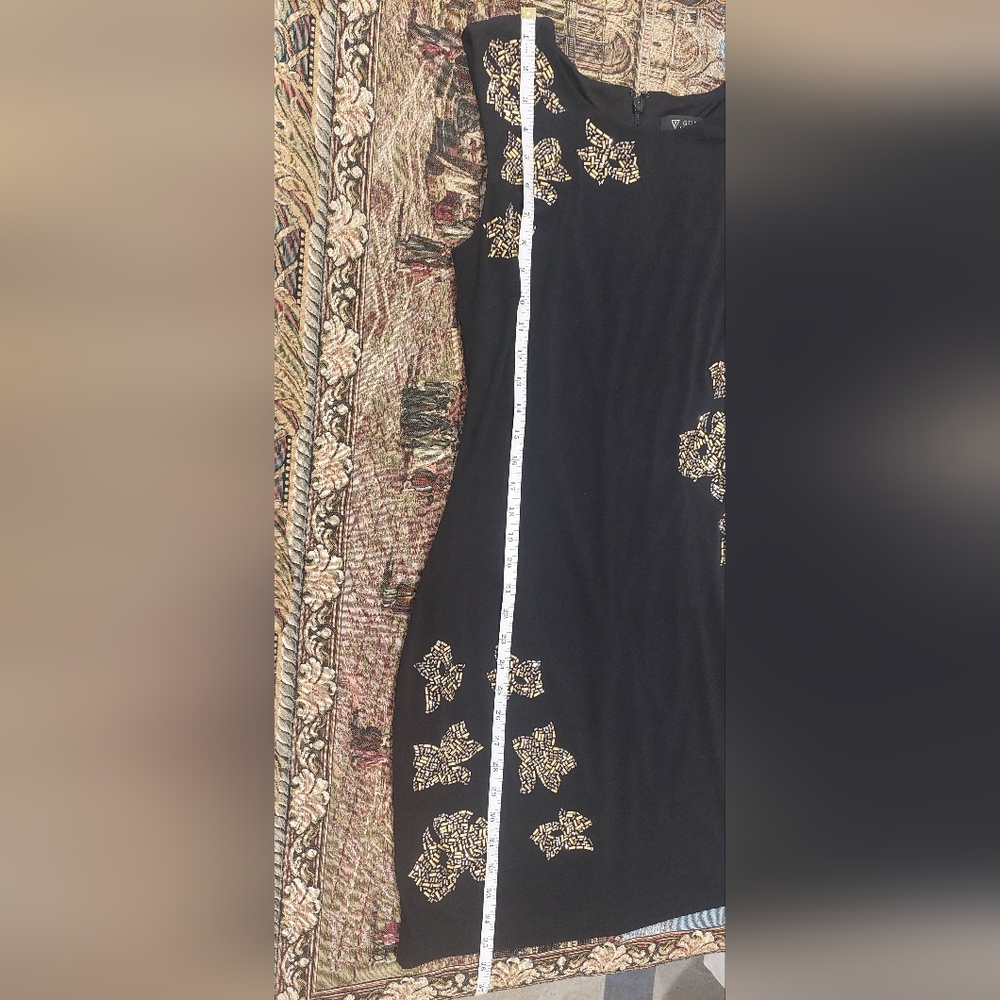 Guess Black Dress with Gold Floral Accents - Picture 9 of 10